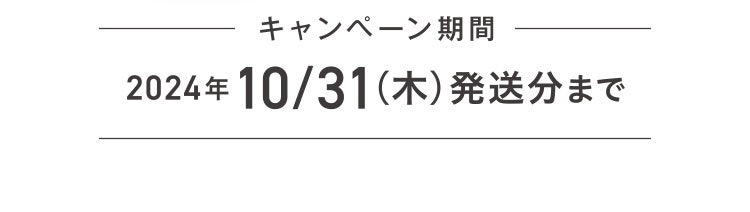 キャンペーン期間 2024年10/31（木）発送分まで