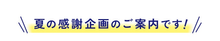 夏の感謝企画のご案内です！