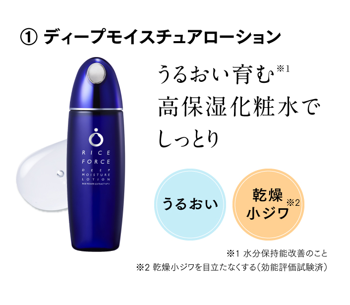① ディープモイスチュアローション うるおい育む※1高保湿化粧水でしっとり