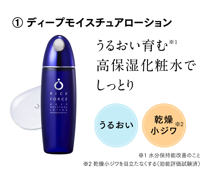 ① ディープモイスチュアローション うるおい育む※1高保湿化粧水でしっとり