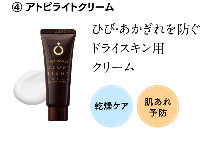 ④ アトピライトクリーム ひび・あかぎれを防ぐドライスキン用クリーム