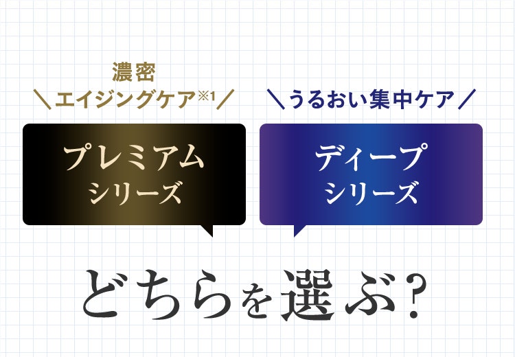 うるおい集中ケア ディープシリーズ 濃密エイジングケア※1プレミアムシリーズ どちらを選ぶ？