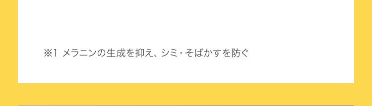 ※1 メラニンの生成を抑え、シミ・そばかすを防ぐ
