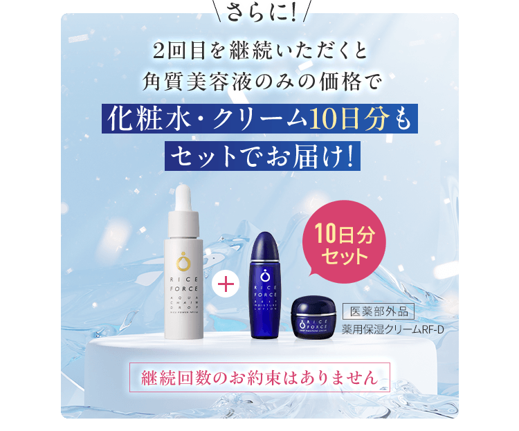ライスフォースから新登場！日本で唯一の角質美容液アクアチェーンドロップ