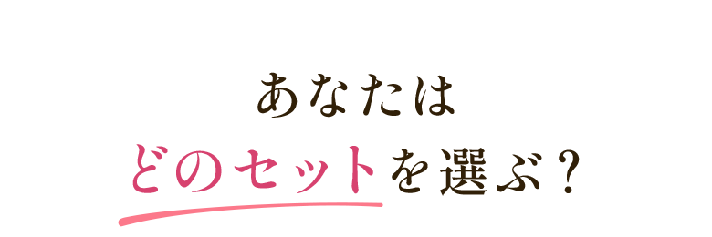 あなたはどのセットを選ぶ？
