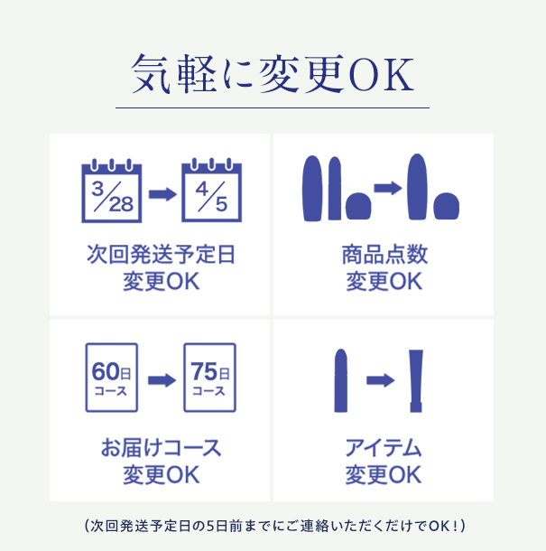 気軽に変更Ok