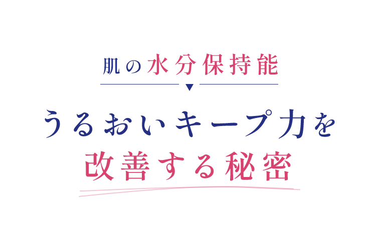 肌の水分保持能うるおいキープ力を改善する秘密