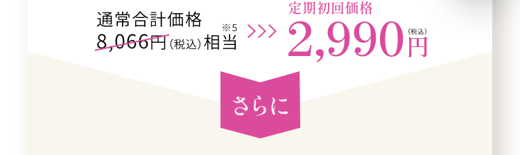 通常合計価格 8,066円（税込）相当 定期初回価格2,990円(税込)さらに