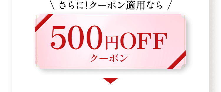 \ さらに!クーポン適用なら /500円OFFクーポン
