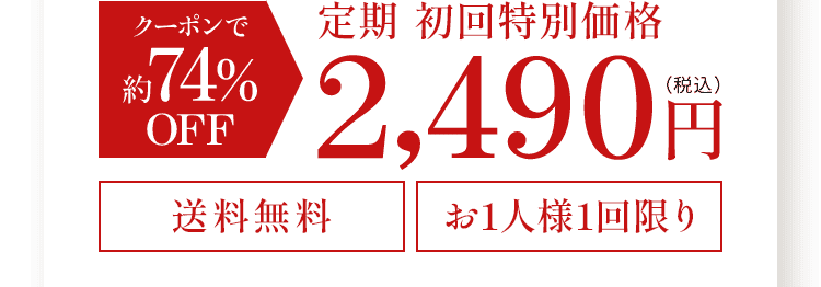 クーポンで約74%OFF 定期 初回特別価格 2,490円（税込）送料無料 お一人様1回限り