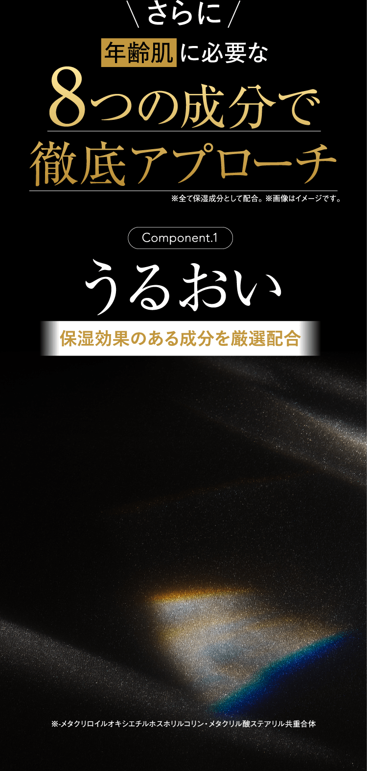 さらに年齢肌に必要な8つの成分で徹底アプローチ