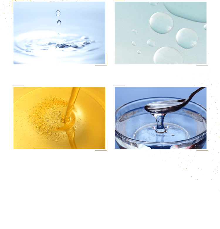 ライスパワーNo.11αの保湿力をサポートする、4種の厳選成分。肌をやわらかくしながら、ツヤ肌へ導きます。