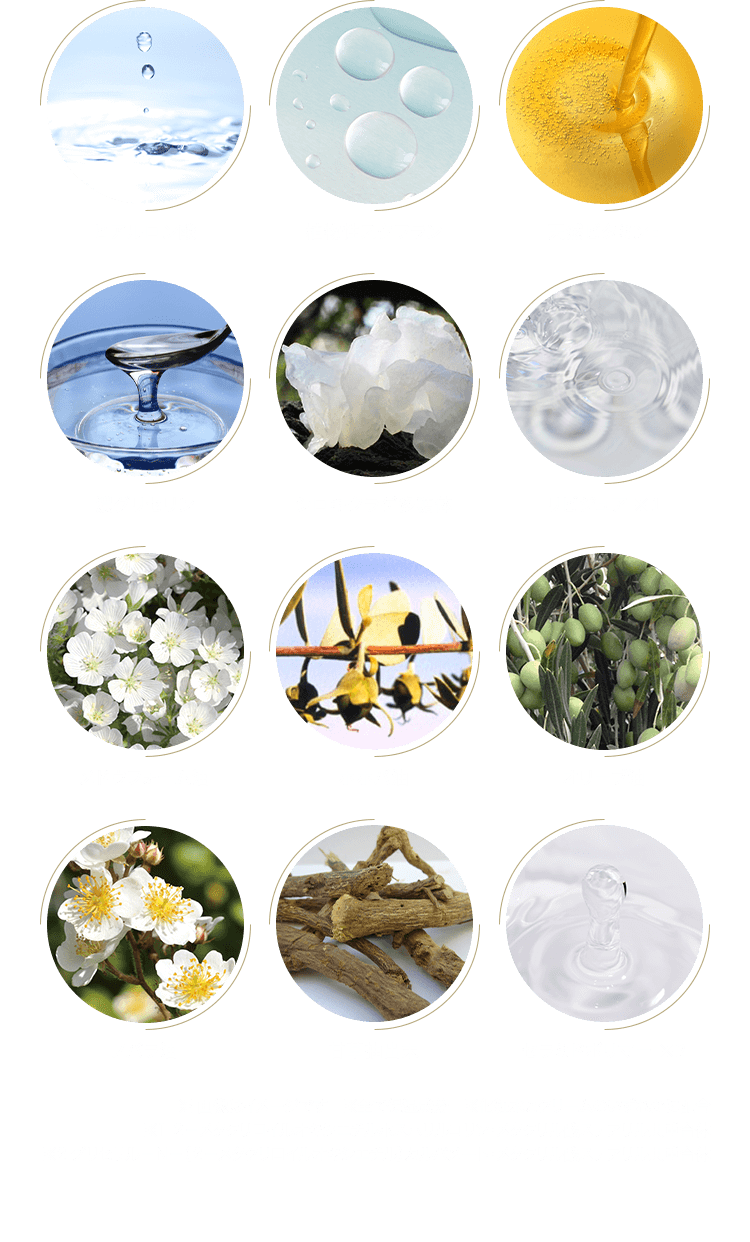 ※ 画像はイメージです　※全て保湿成分　※化粧水とクリームのいずれかに配合※1 ２－メタクリロイルオキシエチルホスホリルコリン・メタクリル酸ステアリル共重合体※2 グリセリル－Ｎ－（２－メタクリロイルオキシエチル）カルバメート・メタクリル酸ステアリル共重合体