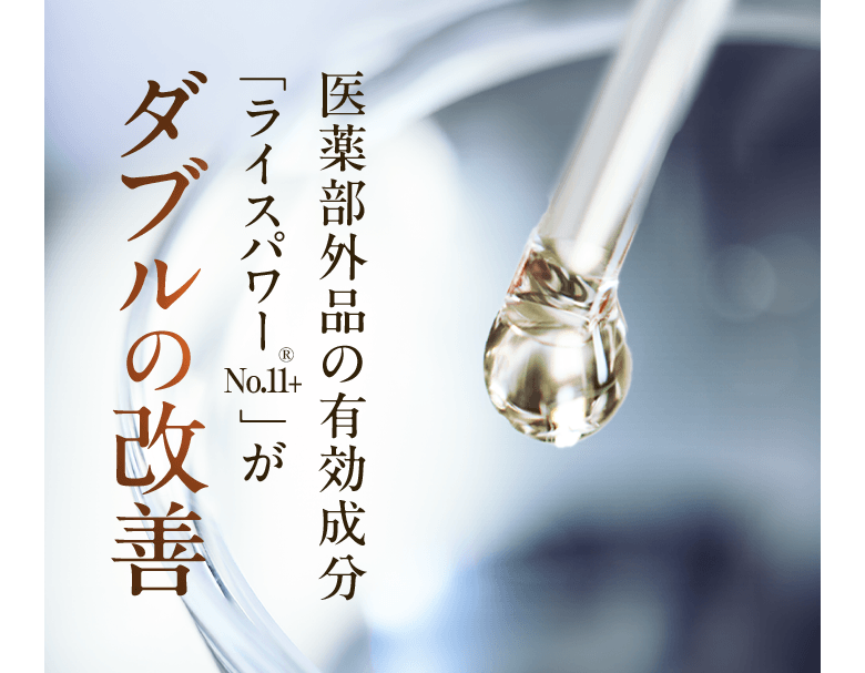 医薬部外品の有効成分「ライスパワー®No.11+」が ダブルの改善