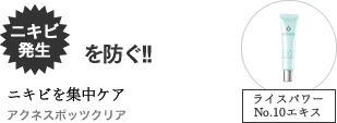 ニキビ発生を防ぐ!! 毛穴につまったメイク汚れに クリアローション ライスパワーNo.10エキス