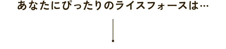 あなたにぴったりのライスフォースは…