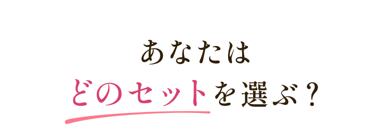 あなたはどのセットを選ぶ？